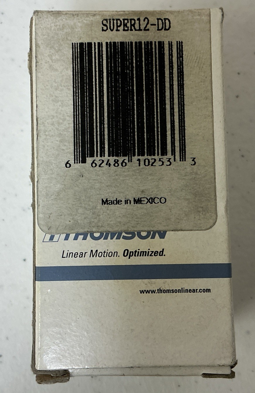 NEW SUPER12-DD THOMSON BALL BUSHING BEARING CLOSED-TYPE, FREE SHIPPING