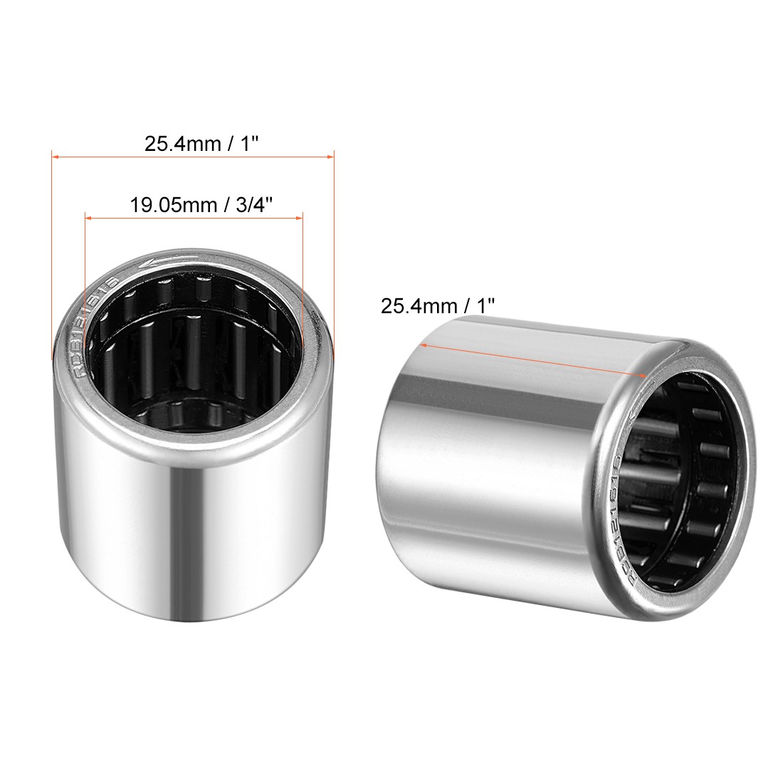 2 Pcs 3/4″x1″x1″ RCB121616 Needle Roller Bearings For Equipment One Way