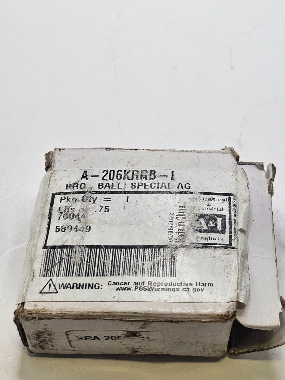 A&I Ball Bearing, Special AG Flat Edge A-206KRRB-1