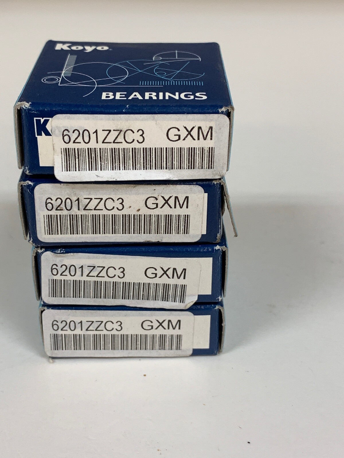 4-Koyo Bearings Ball Bearings 6201ZZC3 New In Box!Fast Shipping!