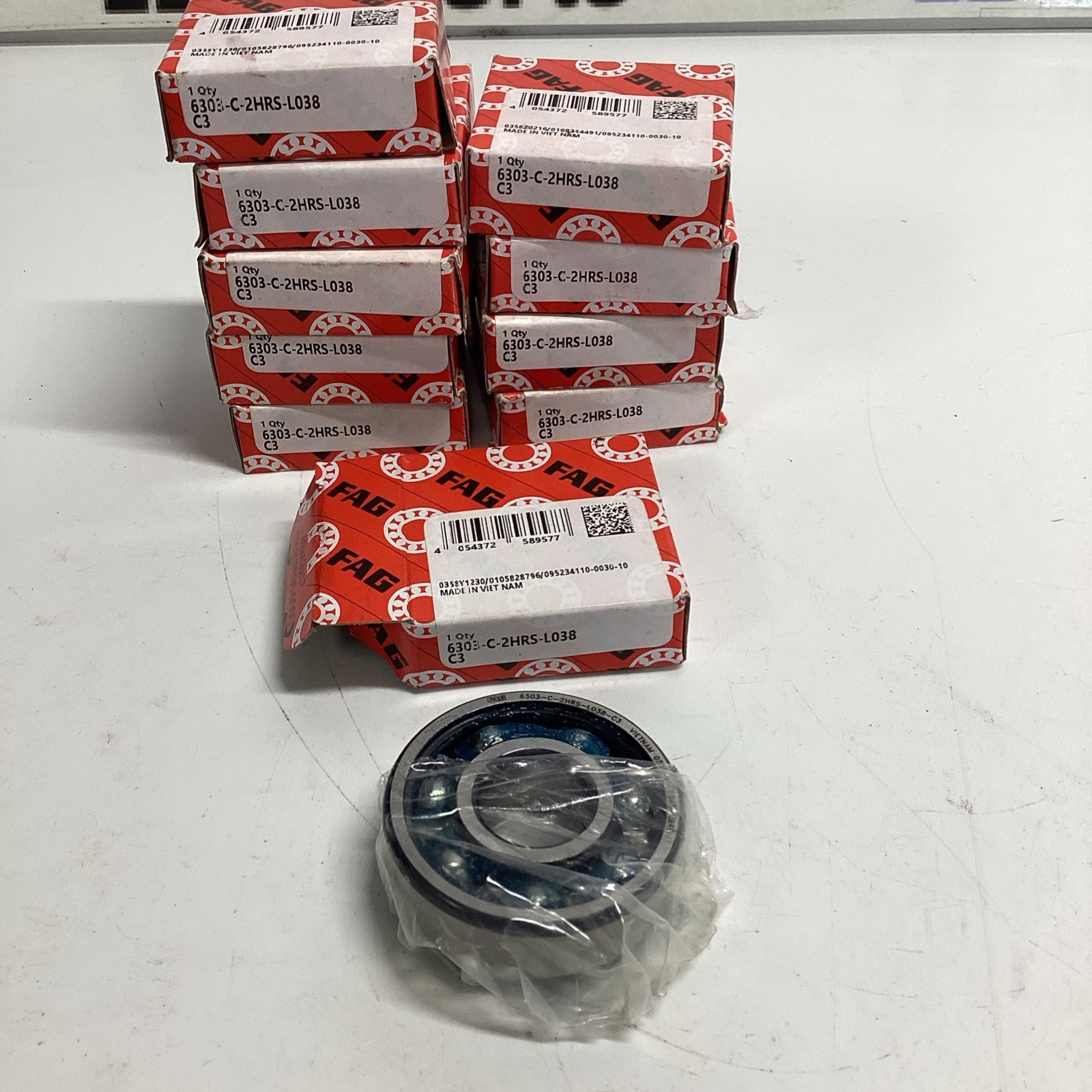 FAG 6303-C-2HRS-L038C3 Roller Bearing Lot Of 10 AC-182