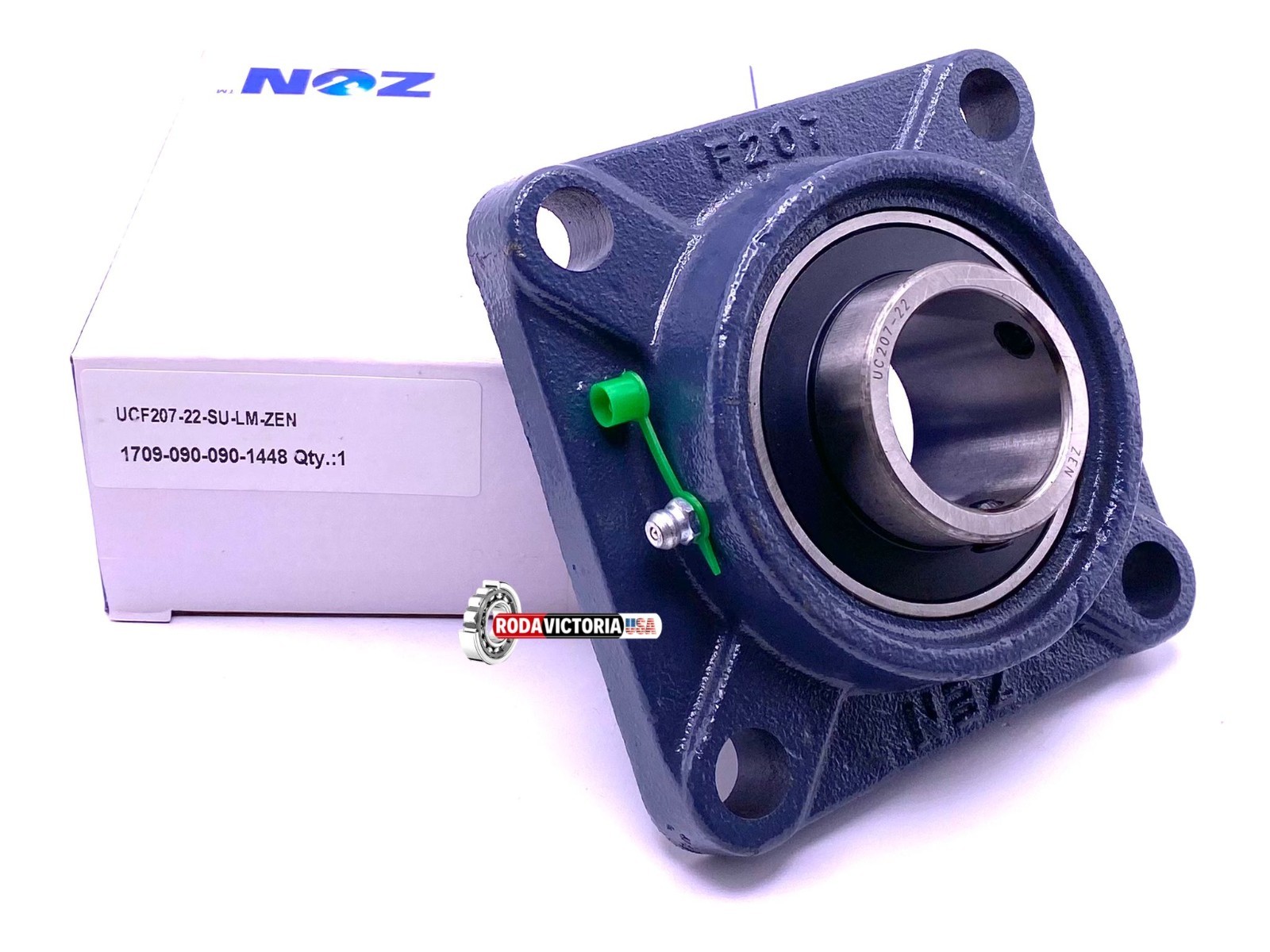 ZEN UCF207-22 – Square Flange Housing Unit 1-3/8″ Bore o FYJ1.3/8 TF