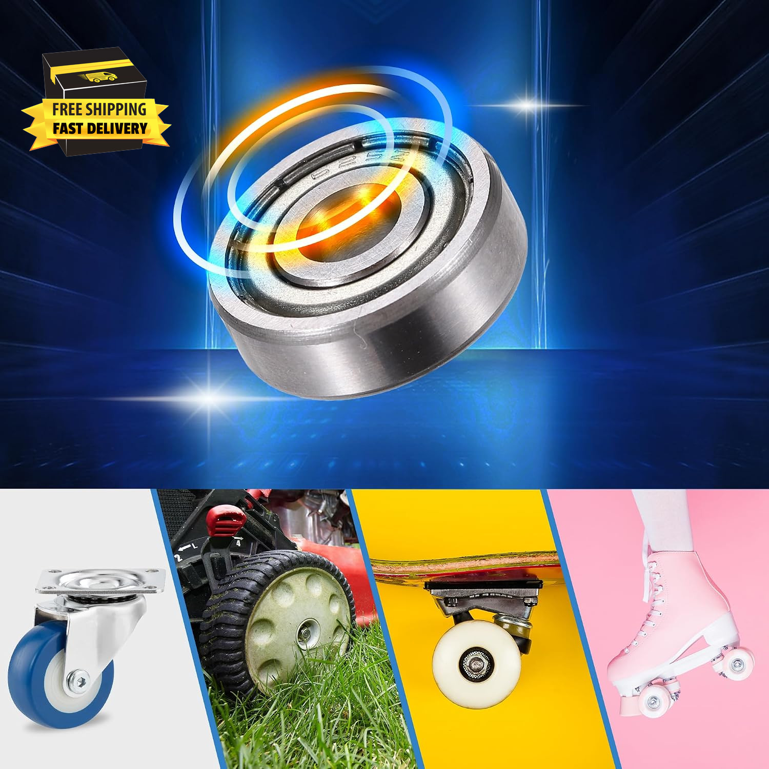 625ZZ 5X16X5Mm Double Metal Shield Single Row Deep Groove Ball Bearings Silver T