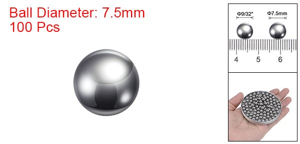 100pcs 7.5mm Carbon Steel Bearing Balls Precision Polished
