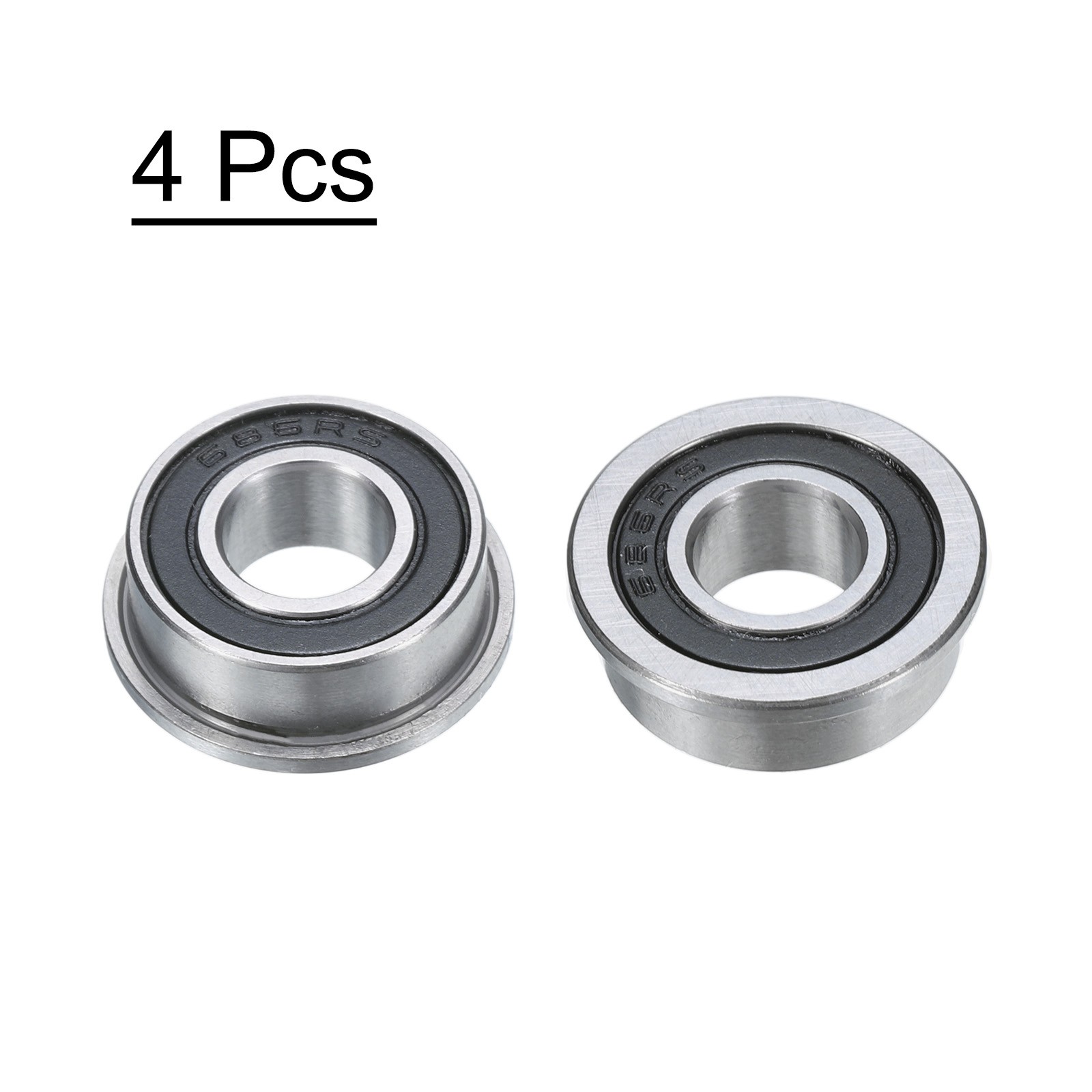 MF63-2RS Flanged Ball Bearing 3x6x2.5mm Double Sealed Chrome Steel Bearings 4pcs