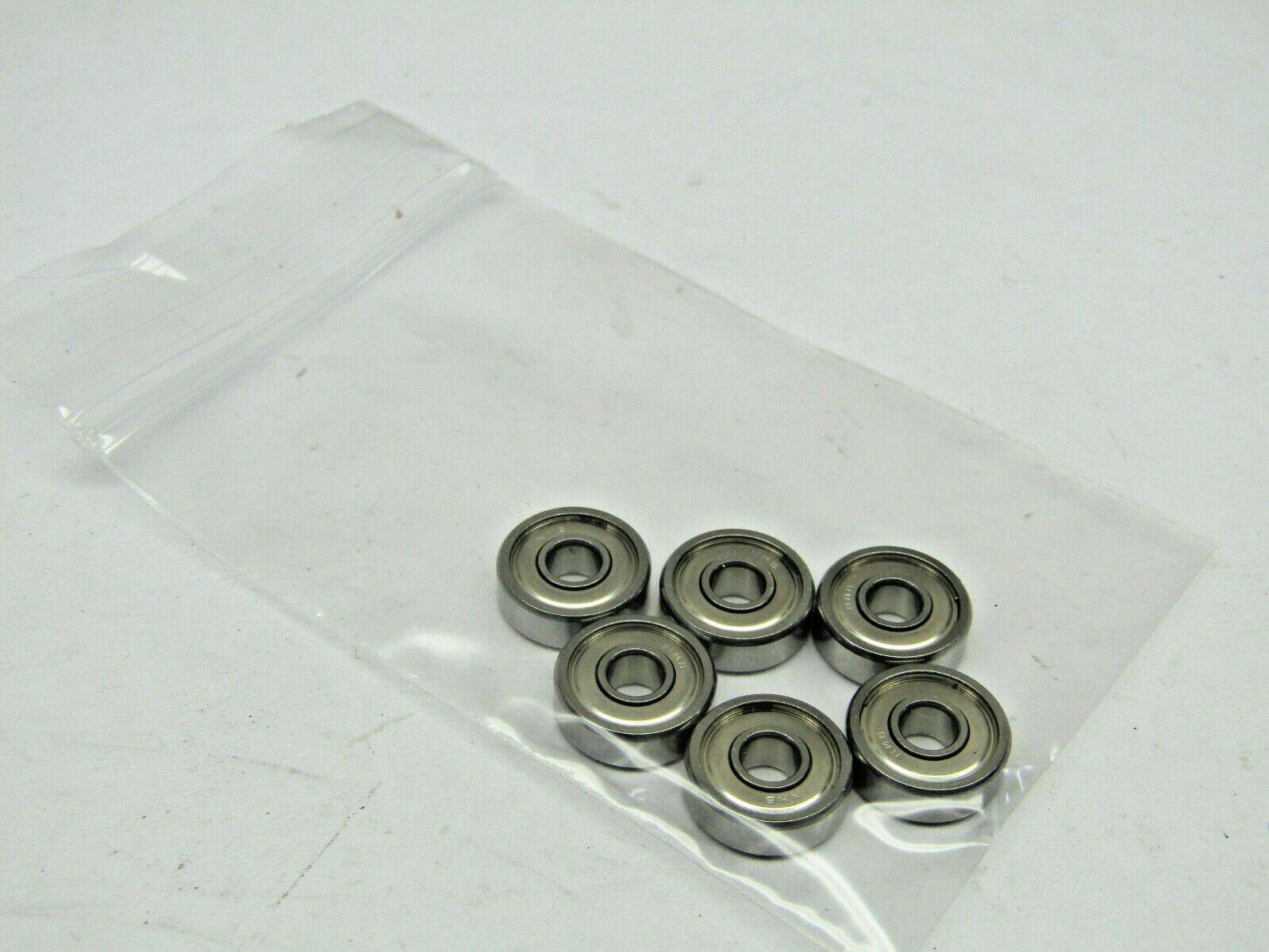 (Lot of 6) NMB 604-ZZ 4mm X 12mm X 4mm Miniature Metal Shielded Bearing