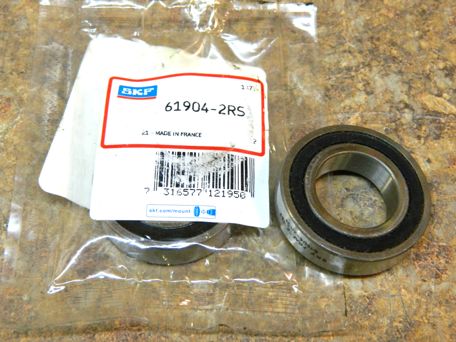 2 PCS. SKF 61904-2RS Deep Groove Ball Bearings