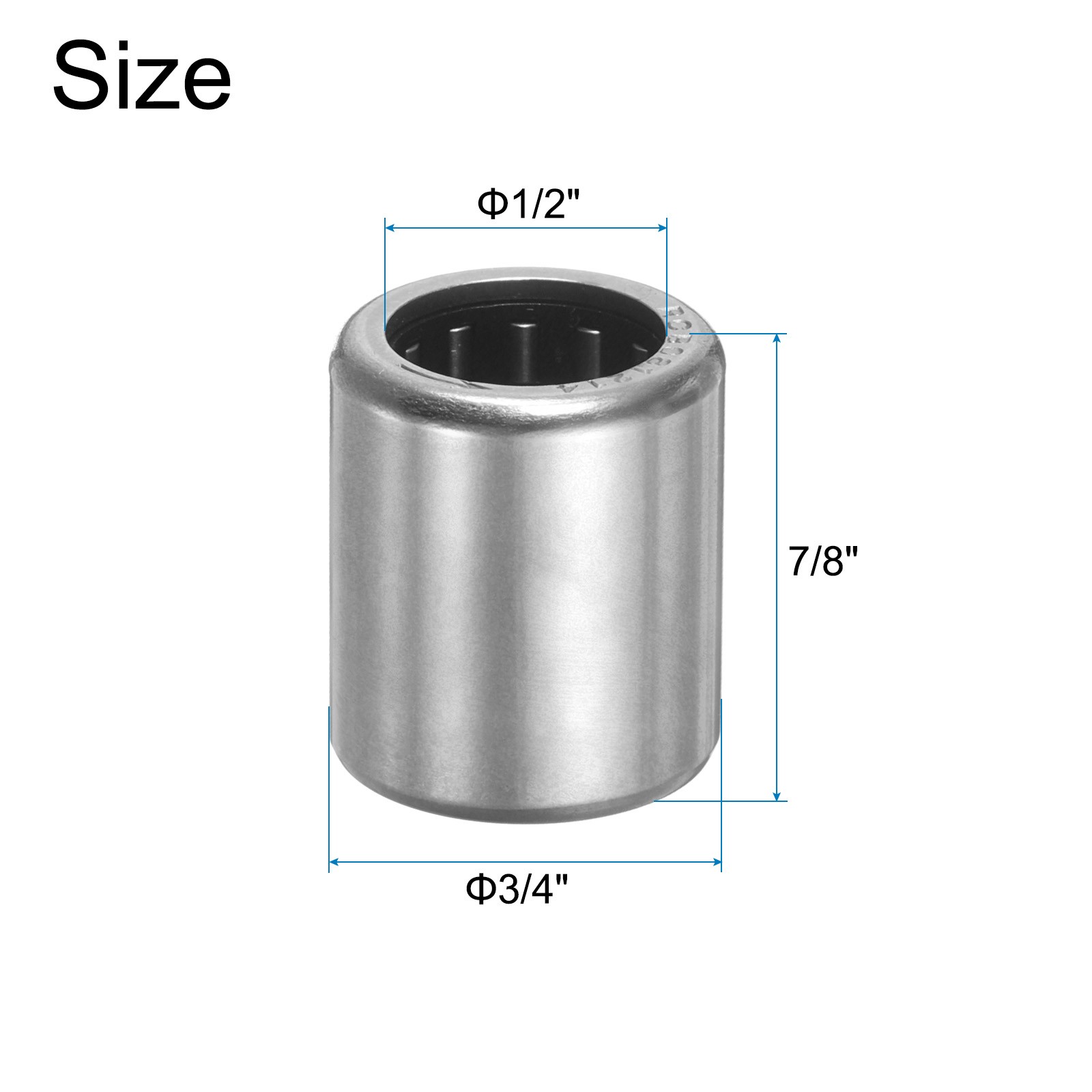 2 Pcs RCB081214 Needle Roller Bearings One Way Bearing 1/2×3/4×7/8, Bearing