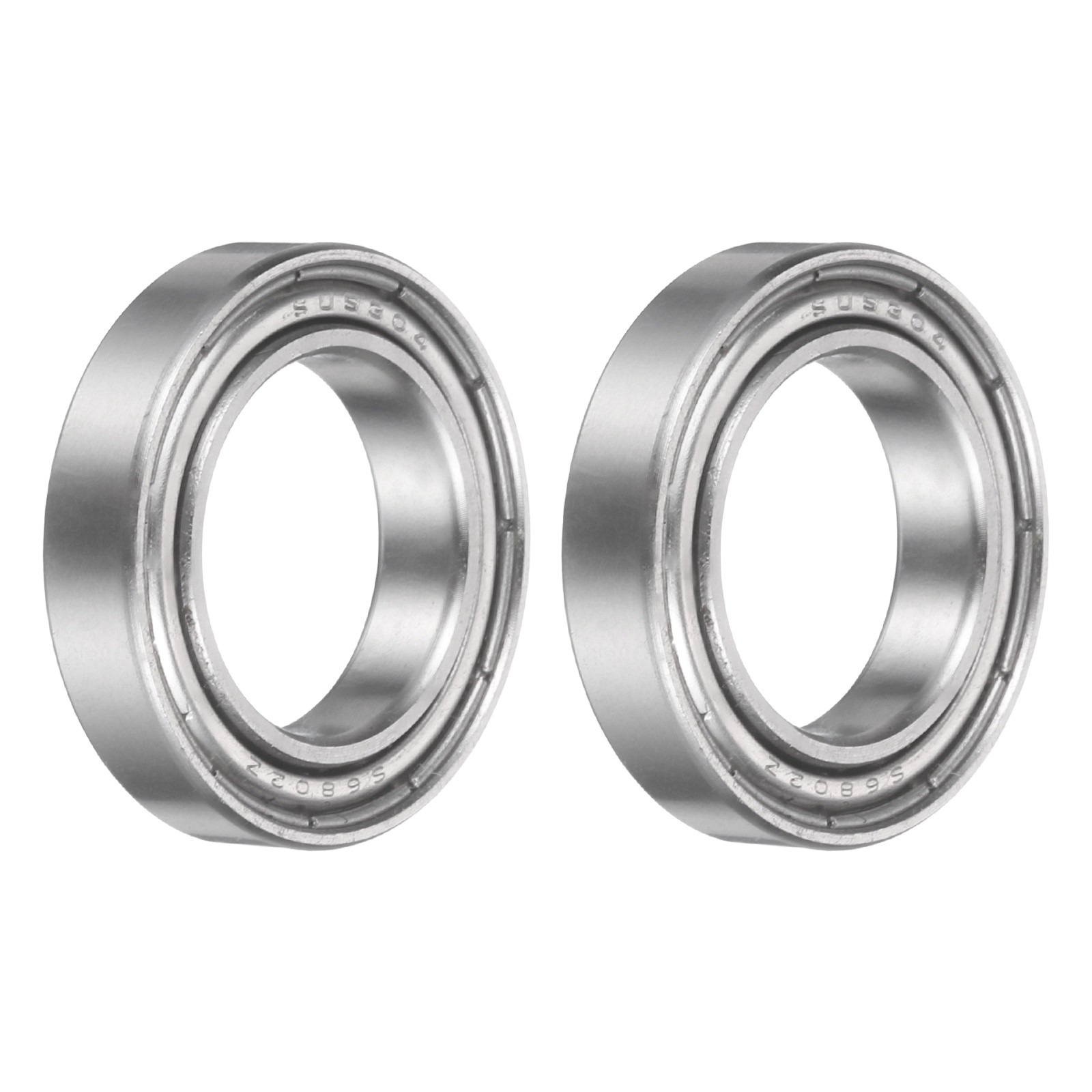 2Pcs S6802ZZ Deep Groove Ball Bearing, 15x24x5mm Double Shielded Ball Bearings