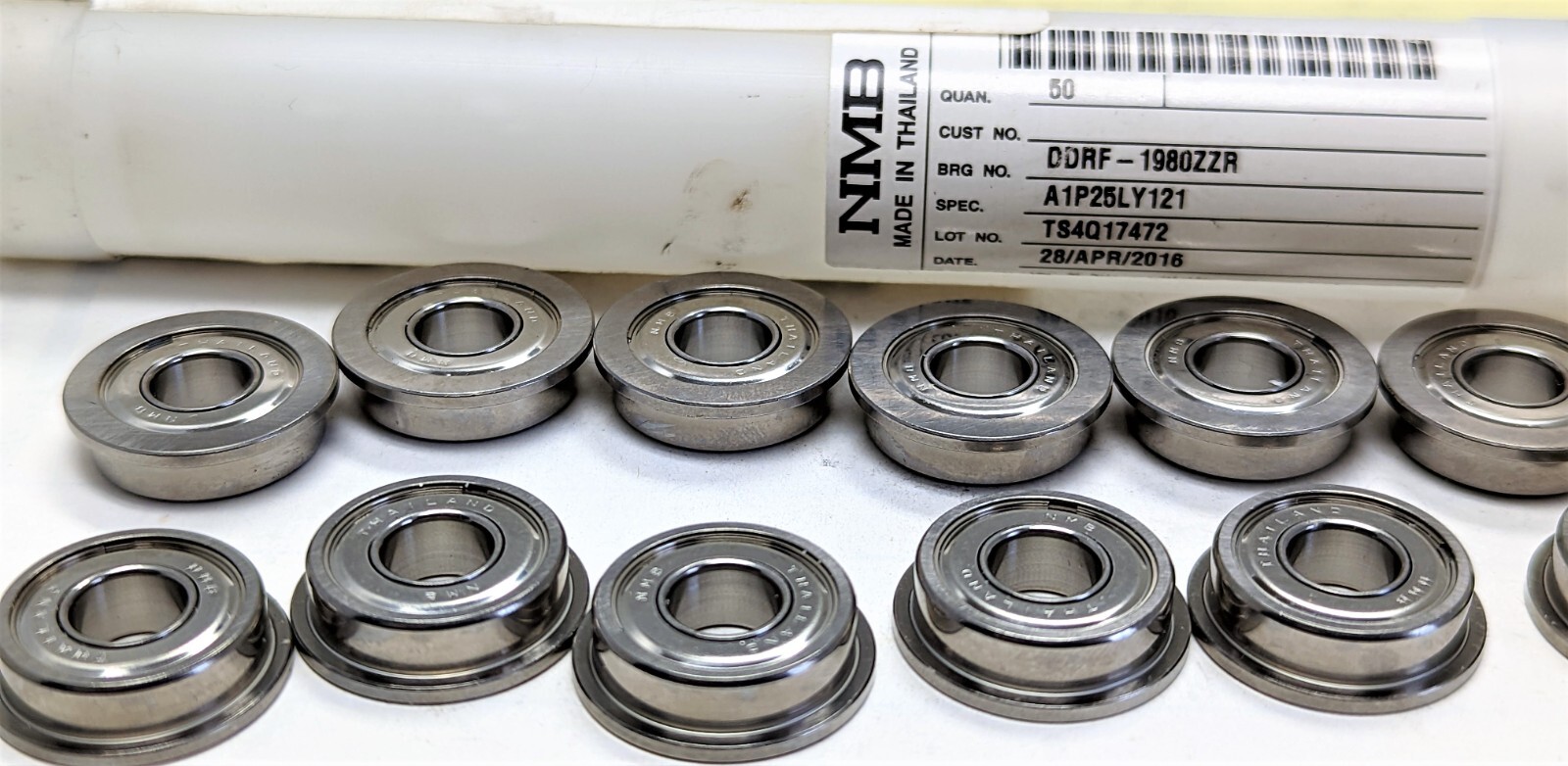 DDR-1980ZZ NMB 8 MM ID X 19 MM OD X 6 MM W Stainless Steel Radial Bearing [OF46]