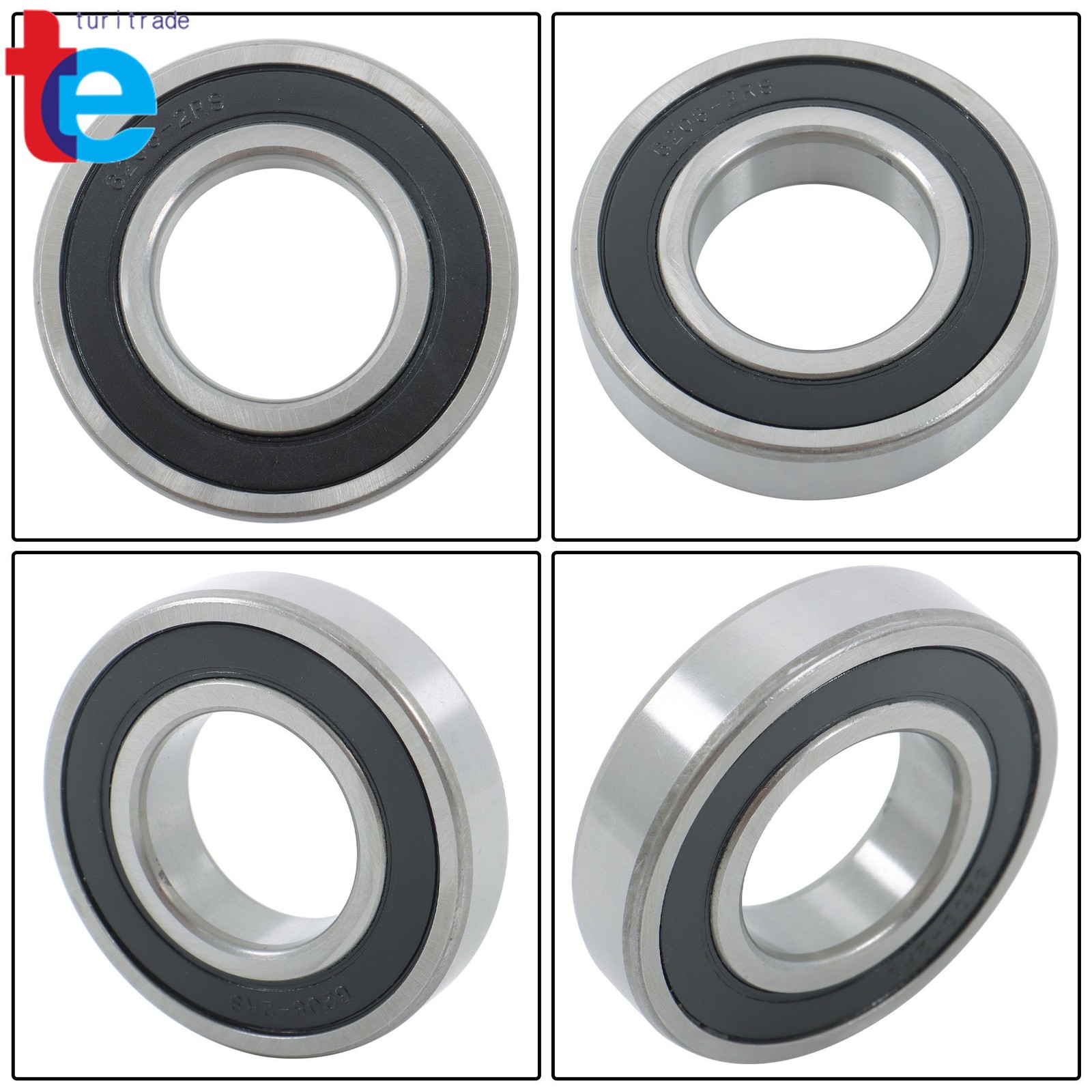 4pcs 6208-2RS Sealed Ball Bearings 40*80*18mm Double Sealed