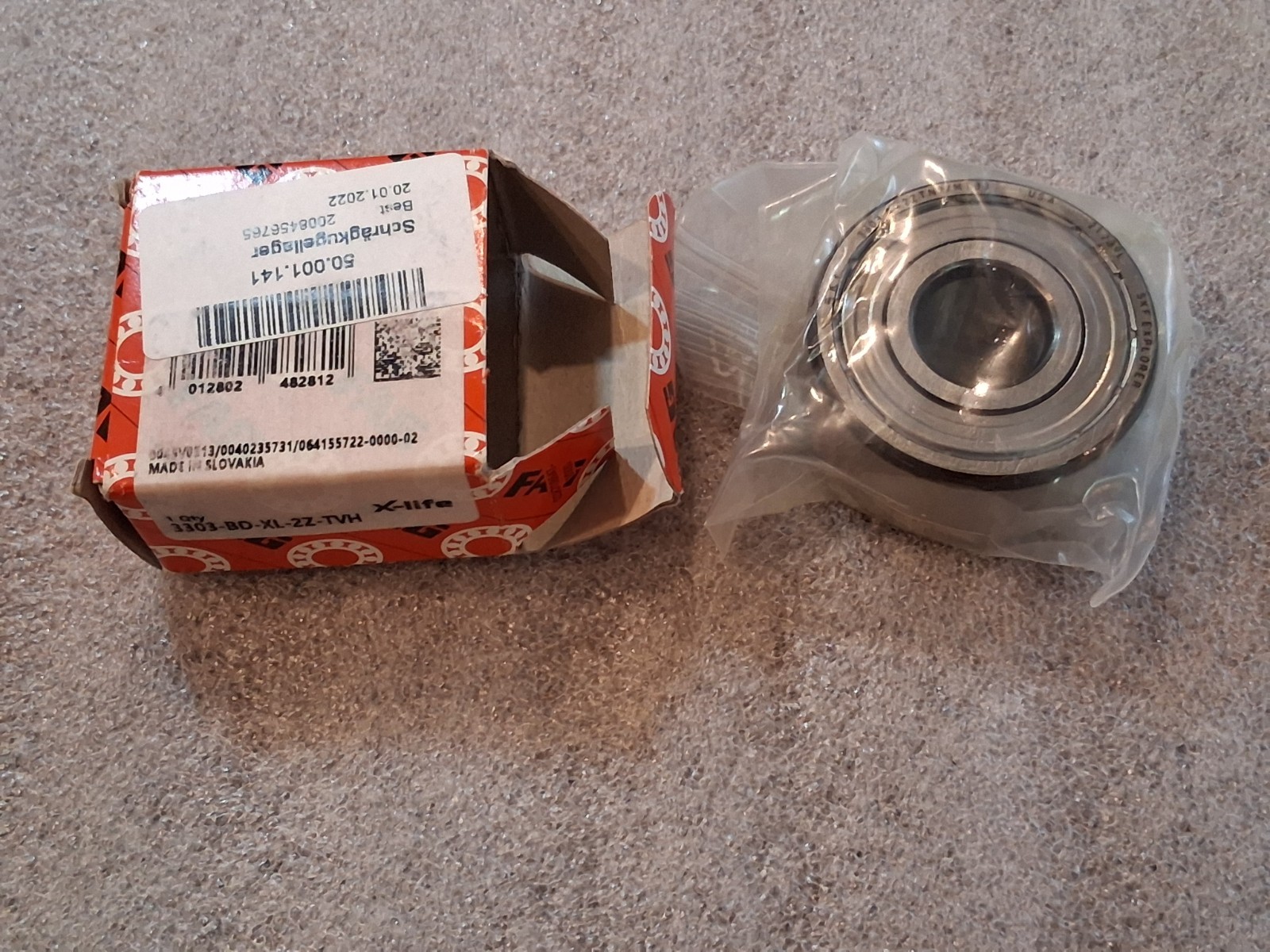FAG Branded Bearing Part # 3303-BD-XL-2Z-TVH 17x47x22.2mm