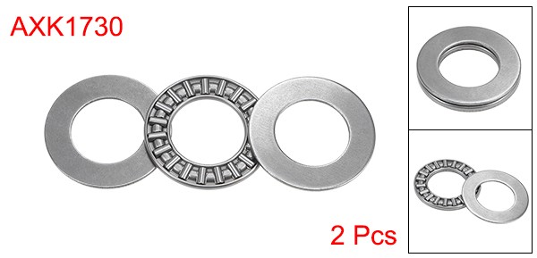 2x AXK1730 Thrust Needle Roller Bearings 17x30x2mm with AS1730 Washers