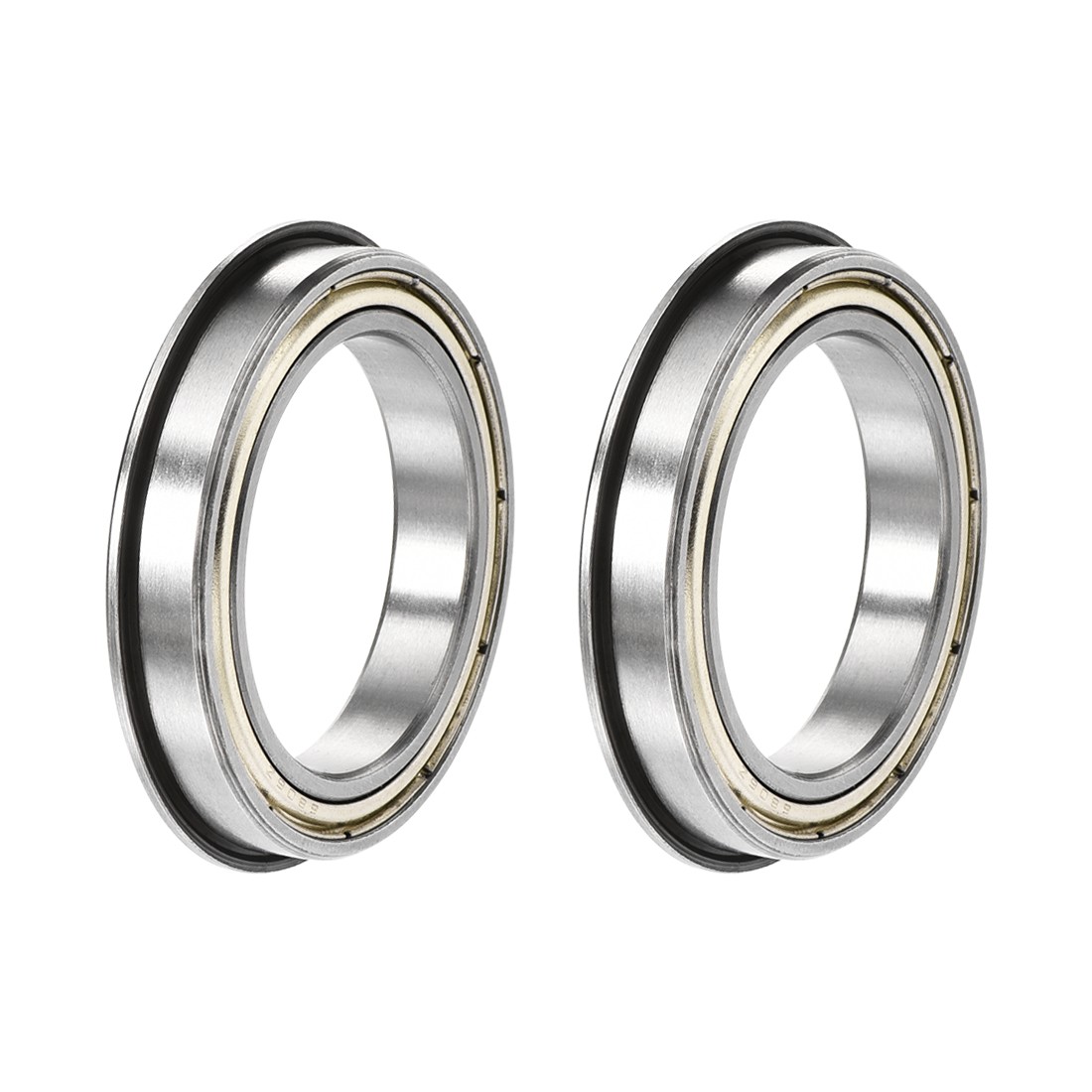 F6806ZZ Flange Ball Bearing 30x42x7mm Shielded Chrome Steel Bearings 2pcs
