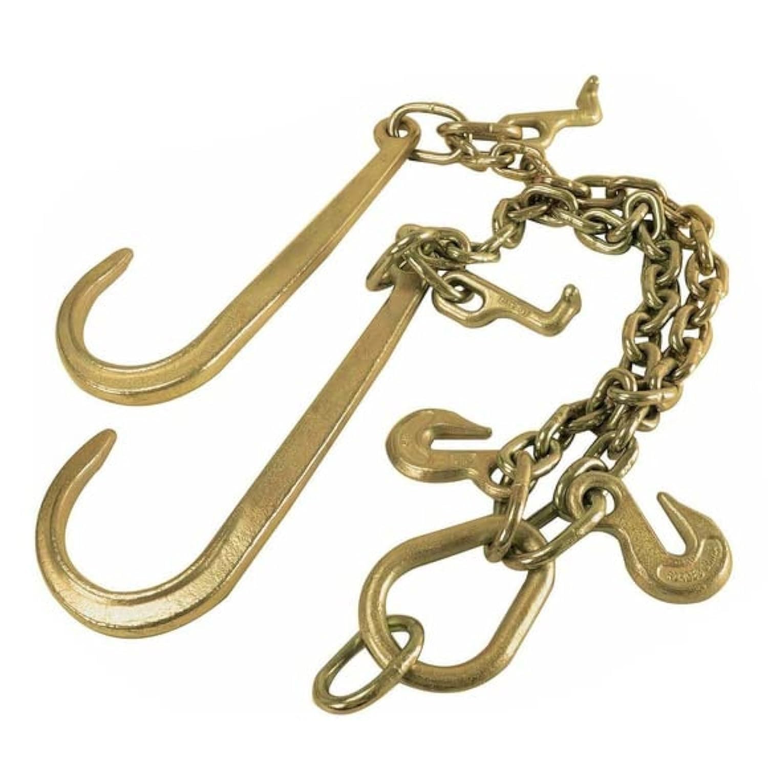 3/8″ X 2′ V-Type Tow Chain with 15 Inch J-Hooks Link 2 inch Legs,G70 Steel To…