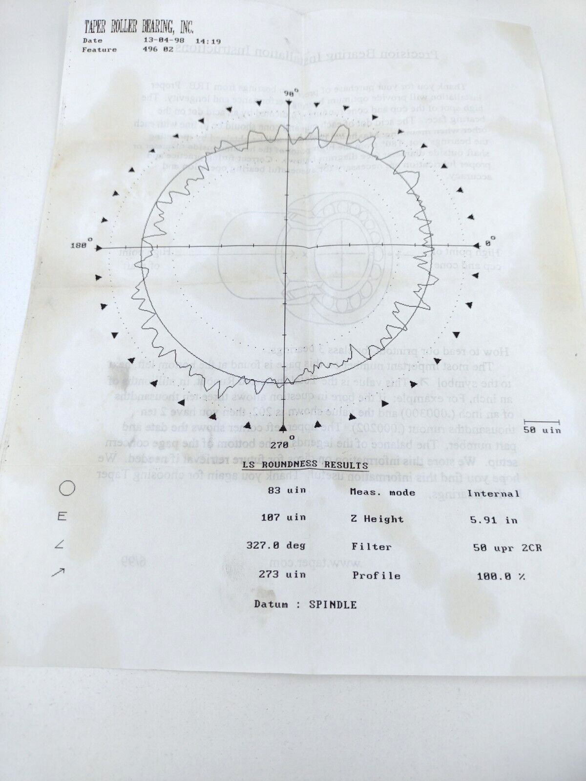 TRB (Timken) 496 Class 3 Tapered Roller Bearing Cone only (for 492A Cup)