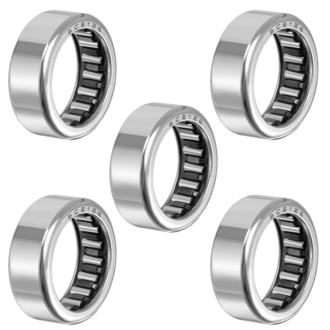 SCE126 Needle Roller Bearings Drawn Cup Open End 3/4″ Bore 1″ OD 3/8″ Width 5Set