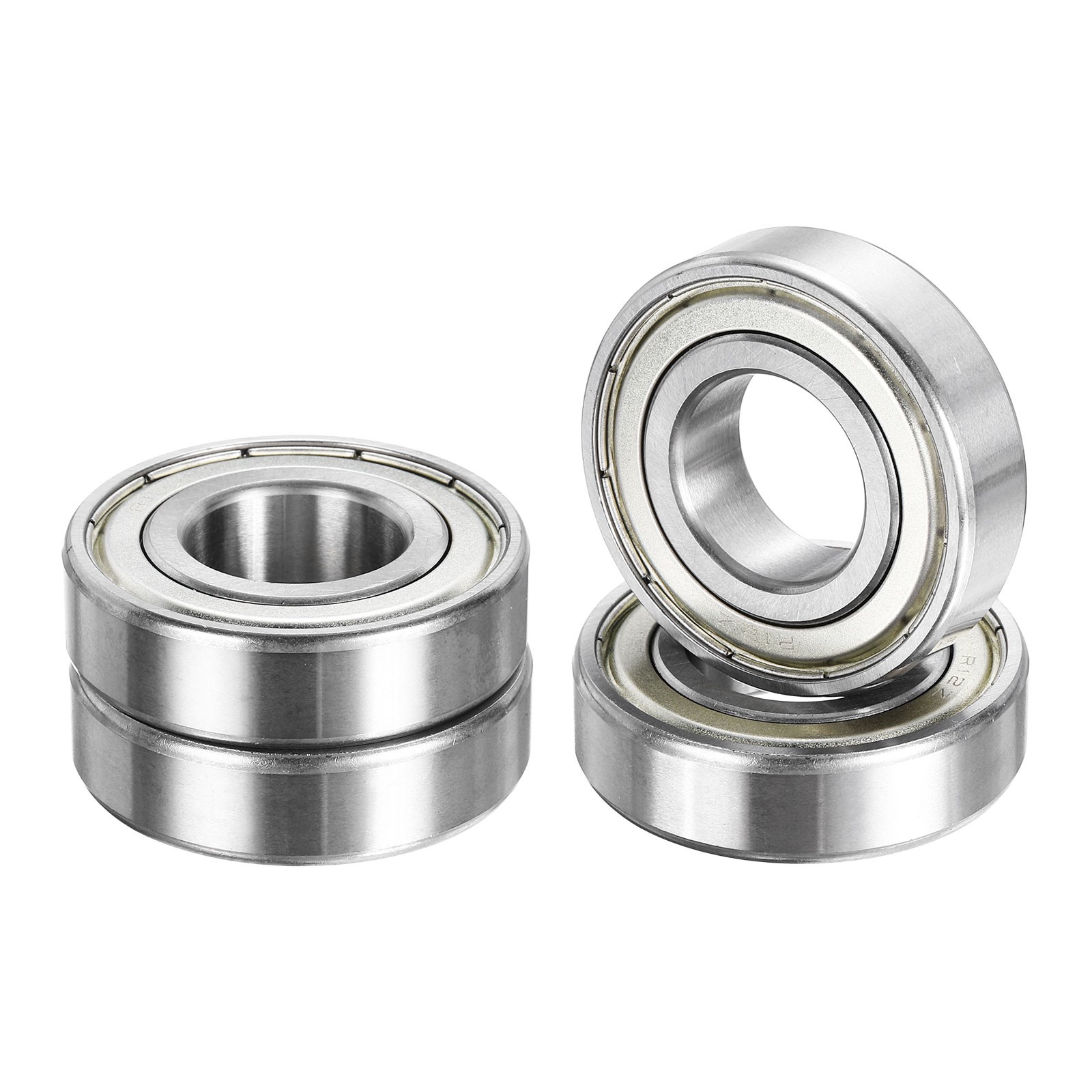 4Pcs R12ZZ 23/32″ ID x 1-5/8″ OD x 7/16″ Height Z3 Ball Bearings, Silver Tone