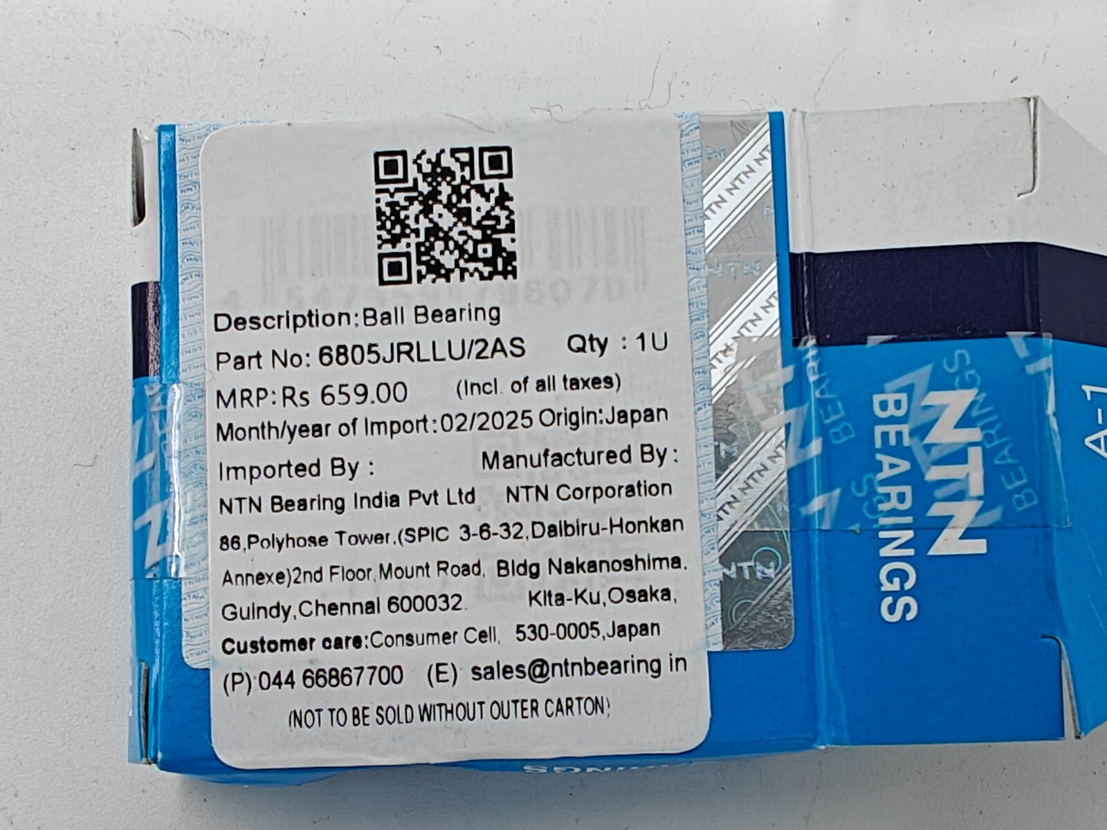4Pc) 6805LLU – 6805 JR LLU/2AS NTN Deep Groove Ball Bearing 6805 2RS / 61805 2RS