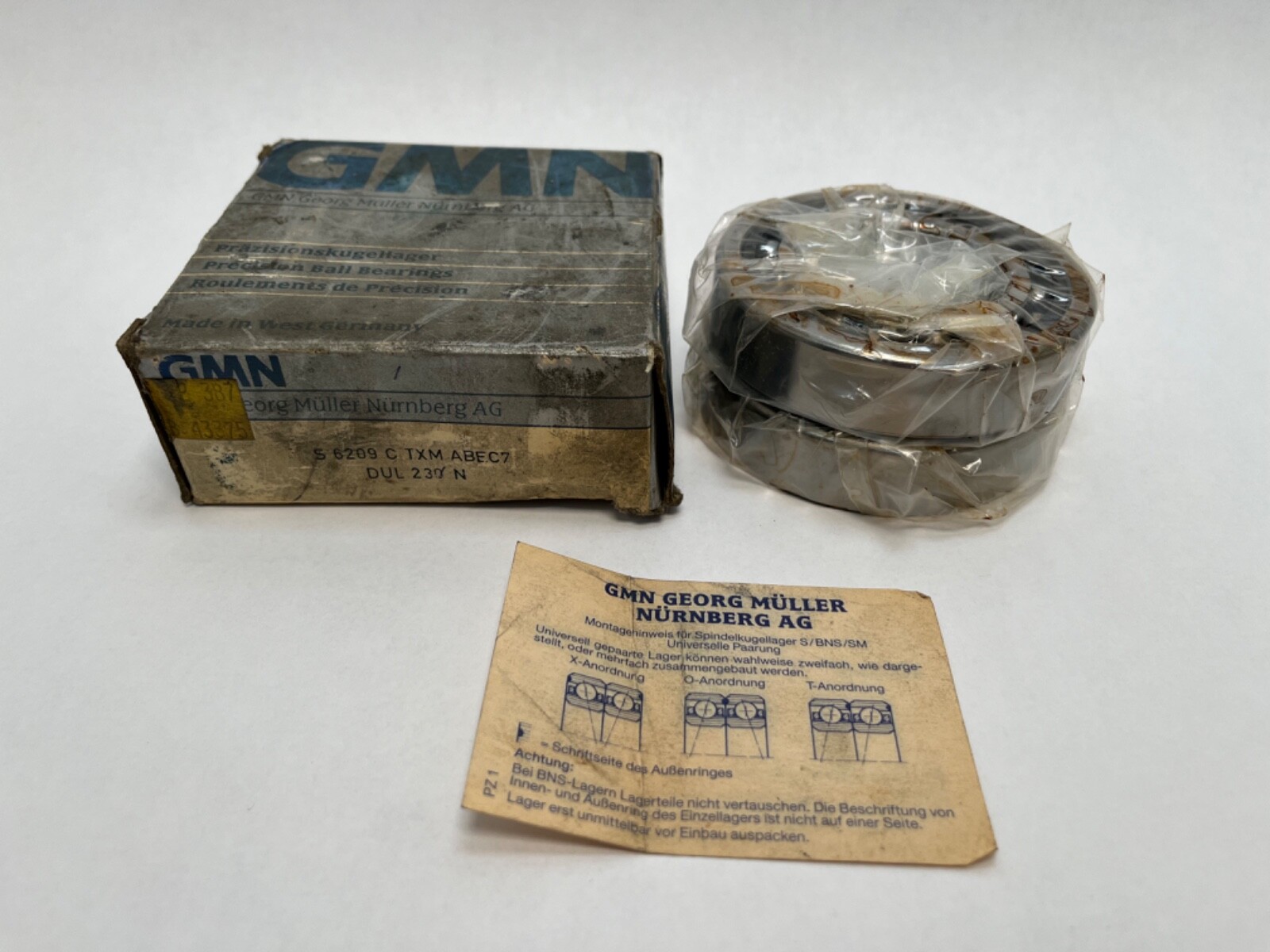 GMN S-6209-C-TXM-ABEC7-DUL Angular Bearing 7209C S-6209-C-TXM-P4-DUL 45x85x19 mm