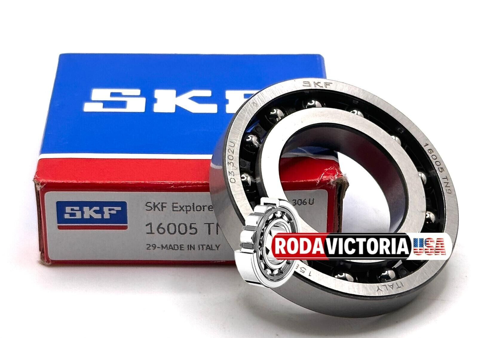 SKF 16005 TN9 DEEP GROOVE BALL BEARING, OPEN NO SEALS 25x47x8mm