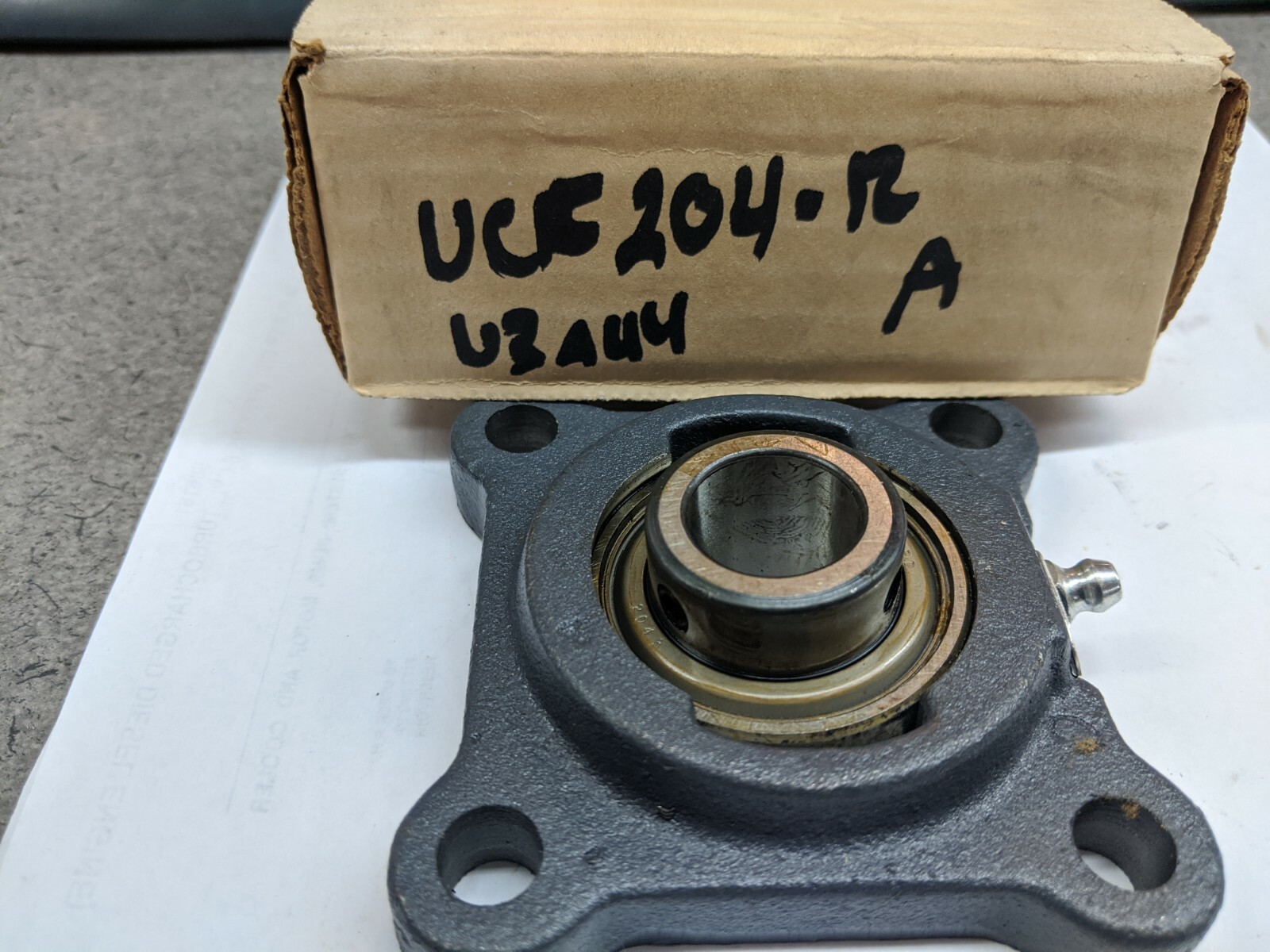 BEARING PART # UCF204-12, Flange Mount Bearing, 4 Bolt Flange, Set Screw