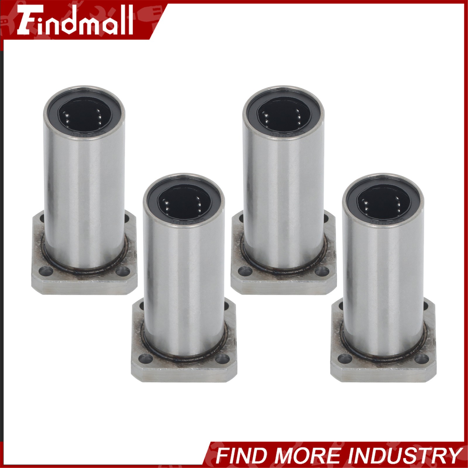 Findmall LMK20LUU 20x32x80mm Linear Bearing Square Flange Steel Cage CNC