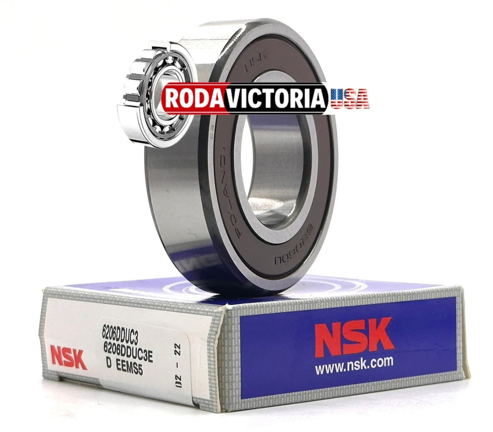 NSK 6206 VV C3 Deep Groove Ball Bearing, Rubber Sealed 30x62x16 mm