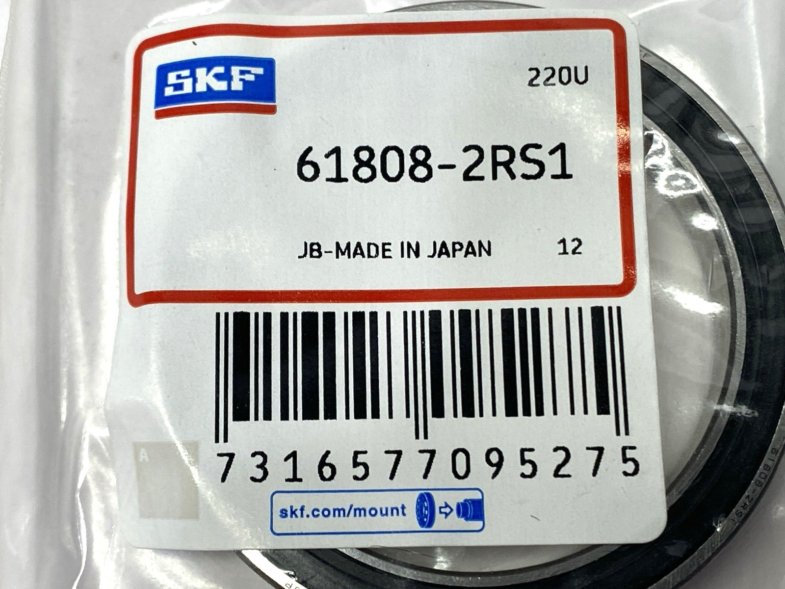 SKF 61808-2RS1 Single Row Deep Groove Ball Bearing