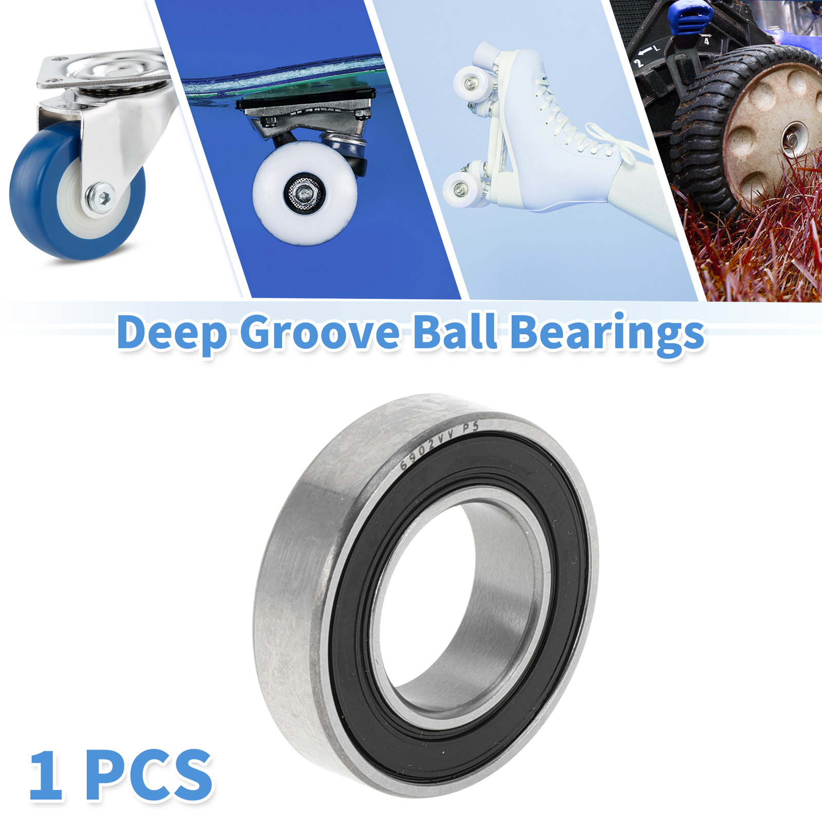 6902VV Deep Groove Ball Bearings P5 15x28x7mm 1 Pc Scooter Skateboard Wheel