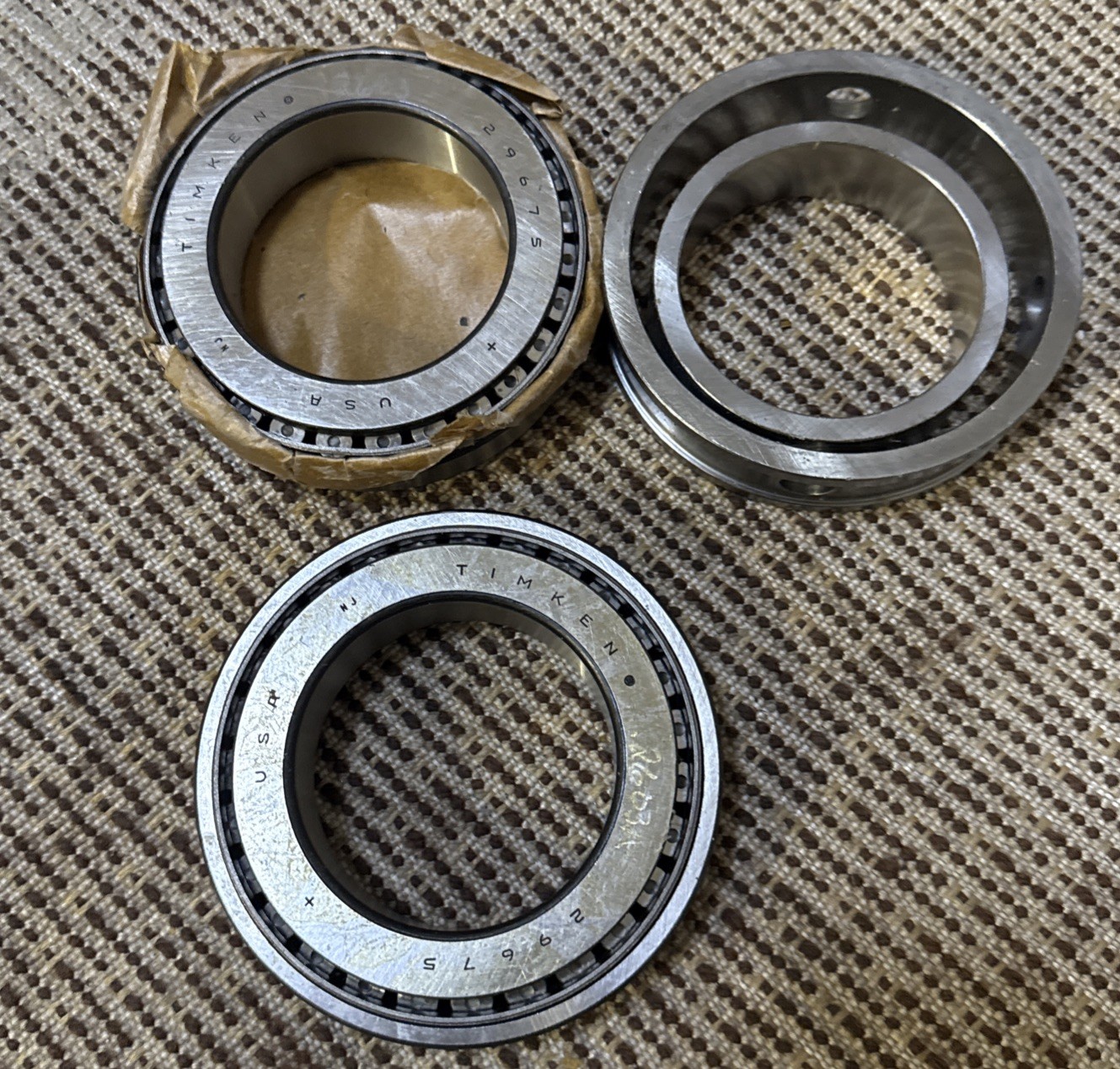 (2) Timken 29675 Taper Bearing Cone & Cup WITH Extras
