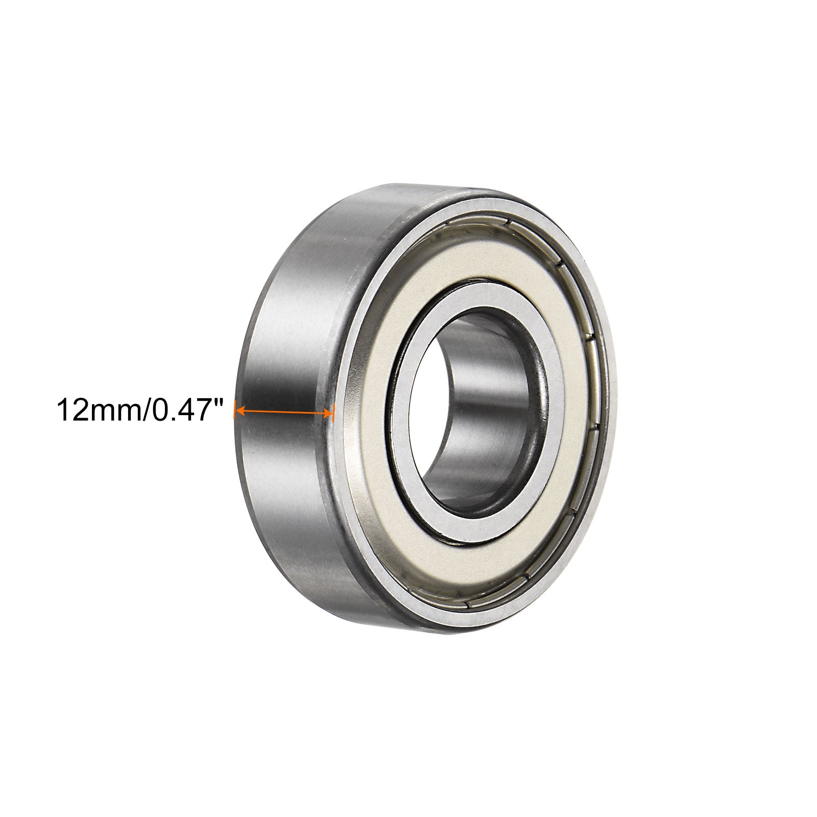 6203-2Z Deep Groove Ball Bearing,2pcs 17x40x12mm C3 Bearings,Silver Tone