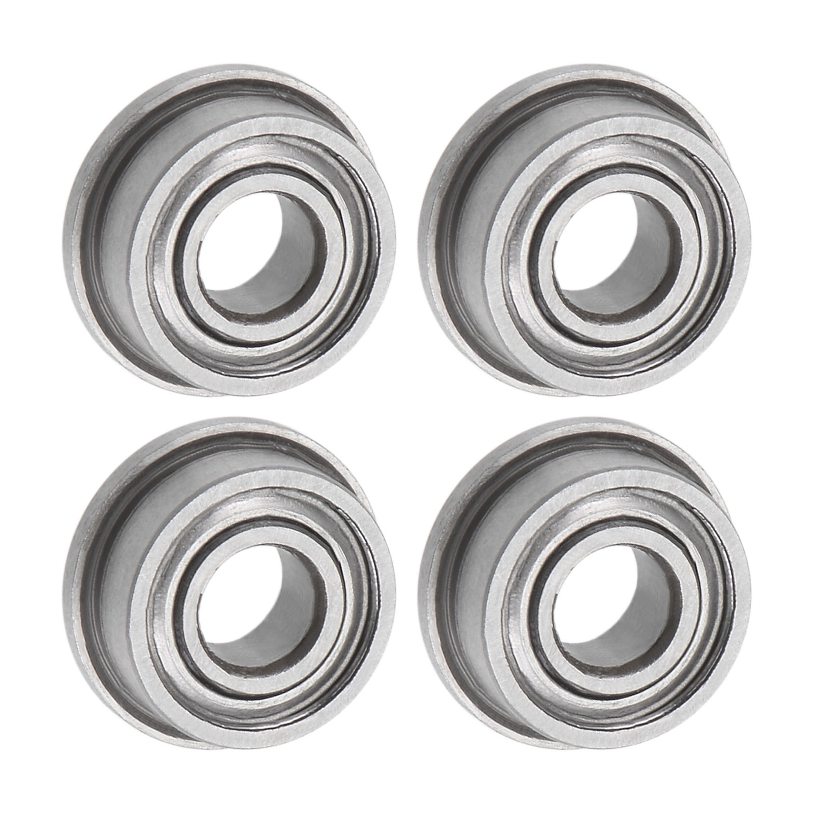 F683ZZ Flanged Ball Bearing 3x7x3mm Double Shielded, 4pcs