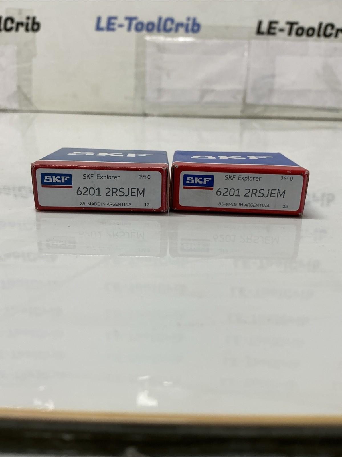 Lot Of 2 SKF 6201 2RSJEM Radial Deep Groove Ball Bearings. X-075