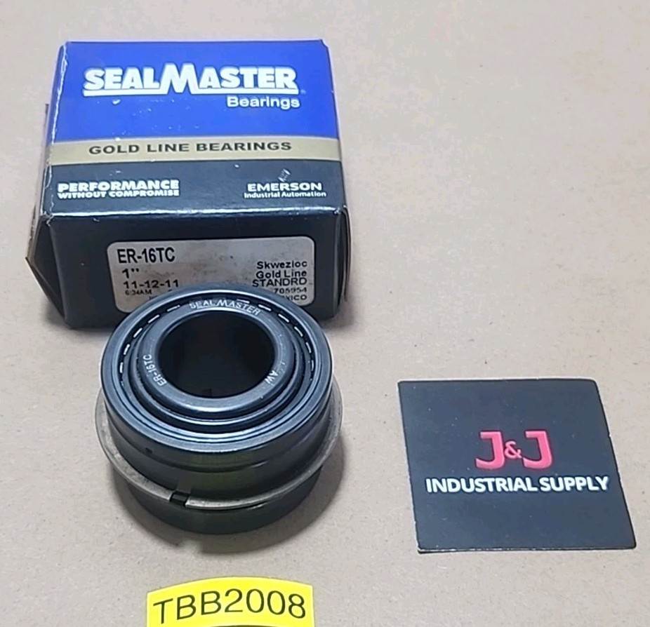 *NEW SURPLUS* SealMaster ER-16TC Gold Line Bearing Insert 1″ Bore + Warranty!