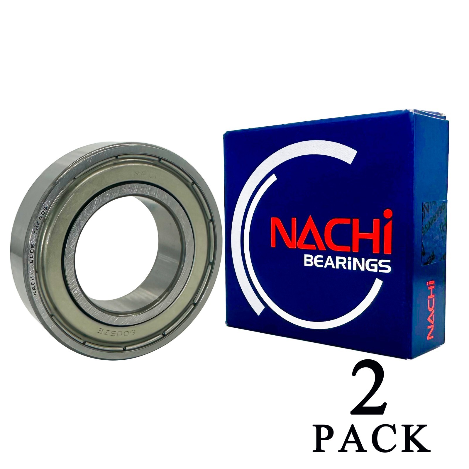 2PACK NACHI 6005-ZZECM 25X47X12MM Double Metal Seal Bearings 6005-2Z
