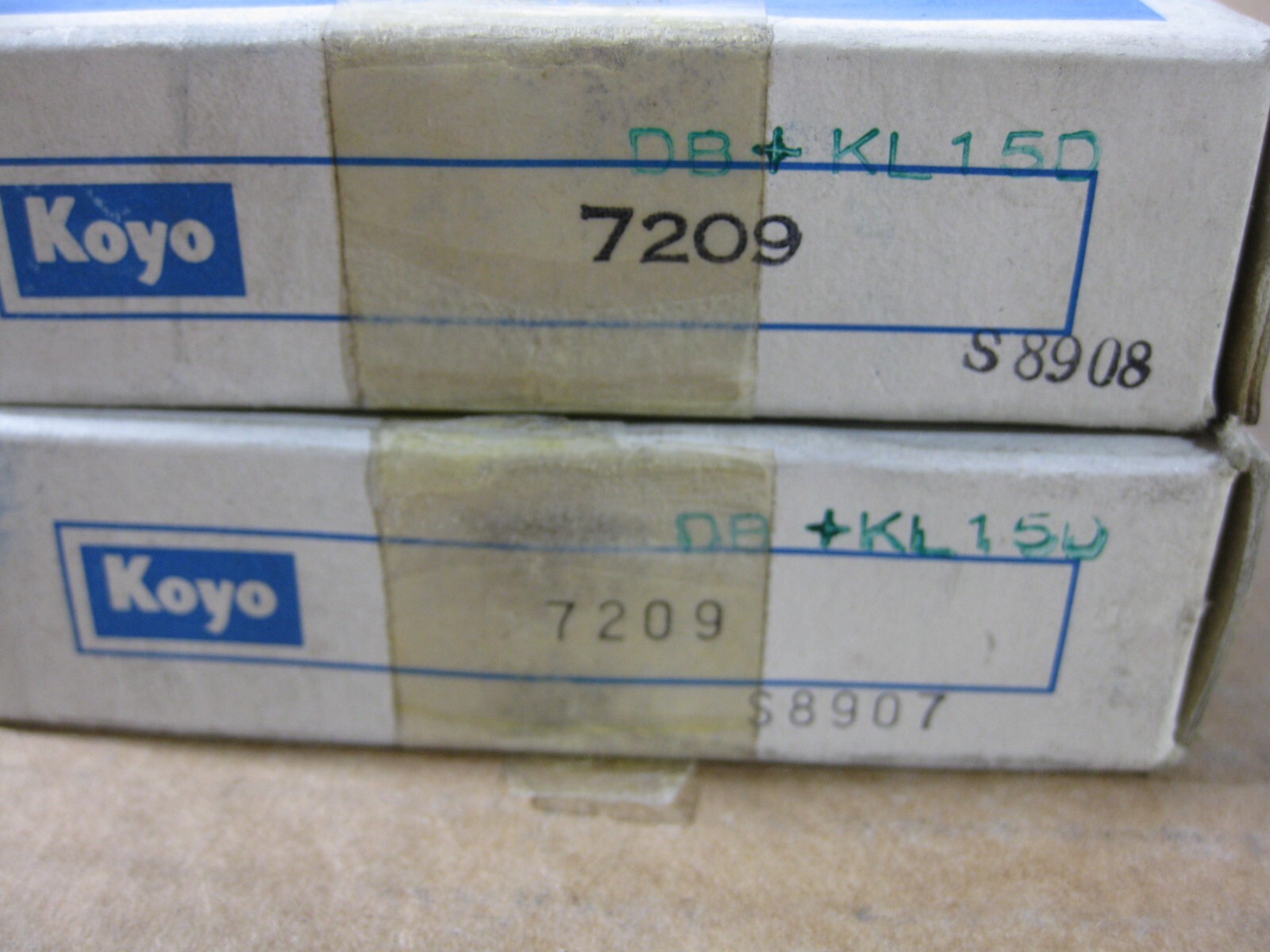 2 Koyo 7209DB Angular Contact Ball Bearing set 45x85x19 mm SKS