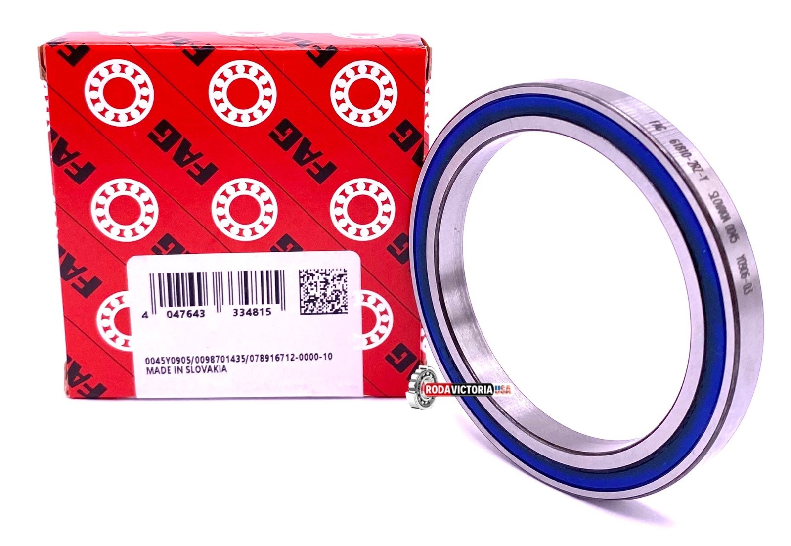 FAG 61810 2RZ Y Deep Groove Ball Bearing, Rubber Sealed 6810 50x65x7 mm