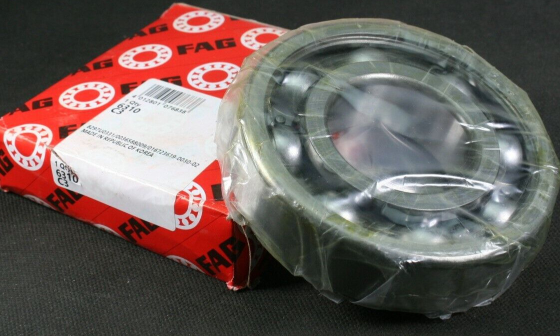 One (1) FAG 6310 C3 Deep Groove Bearing 50 MM ID NEW
