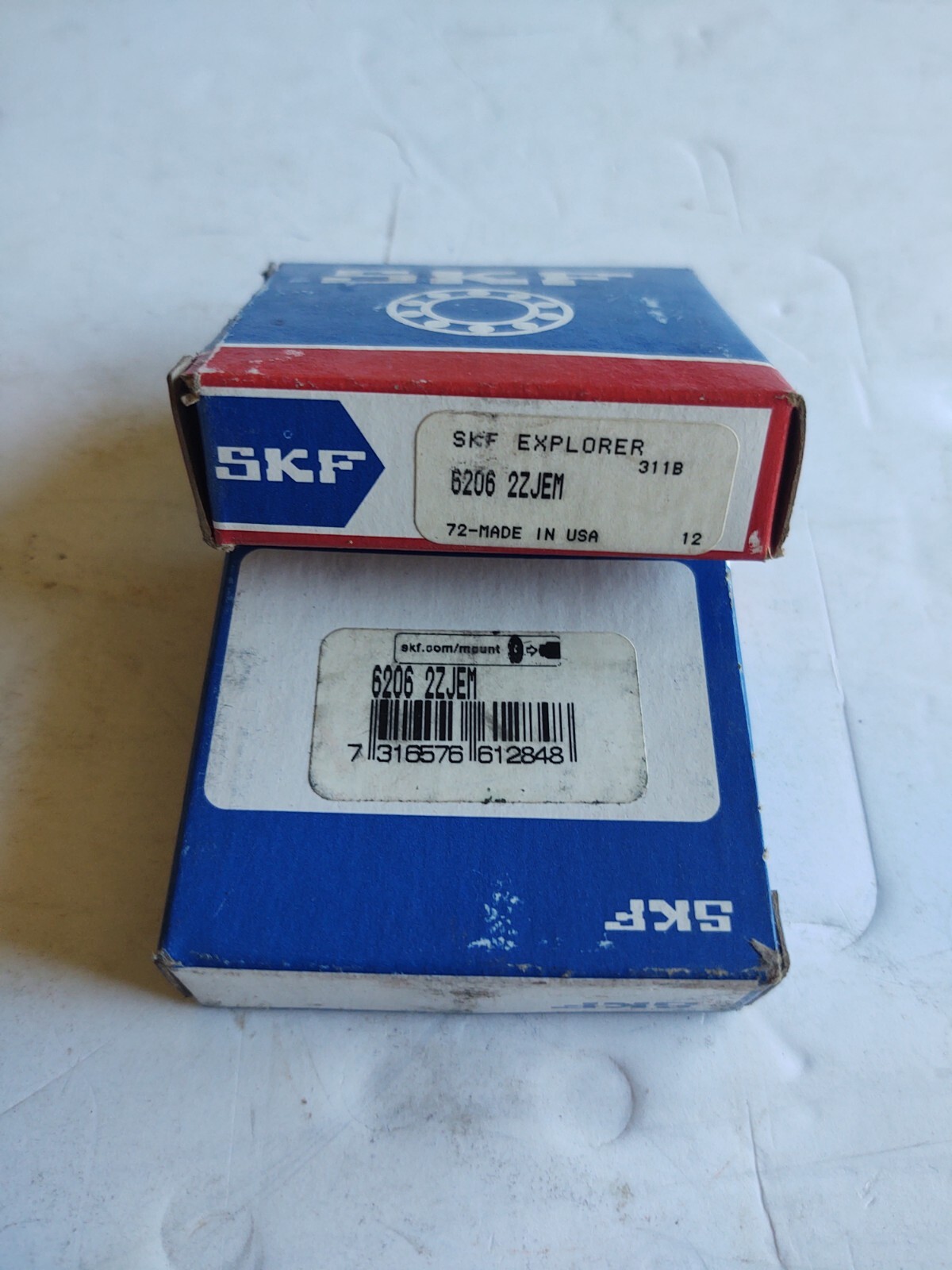 (2) SKF # 6206 2ZJEM DEEP GROOVE BALL BEARINGS. (EXPLORER). SHIELDED.