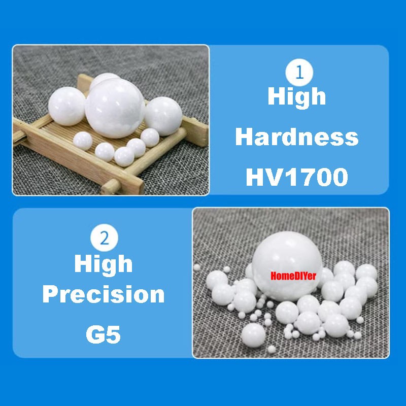 Zirconium Oxide Ceramic Bearing Balls Grade 5 Precision ZRO2 Ball Ø 1mm~31.75mm