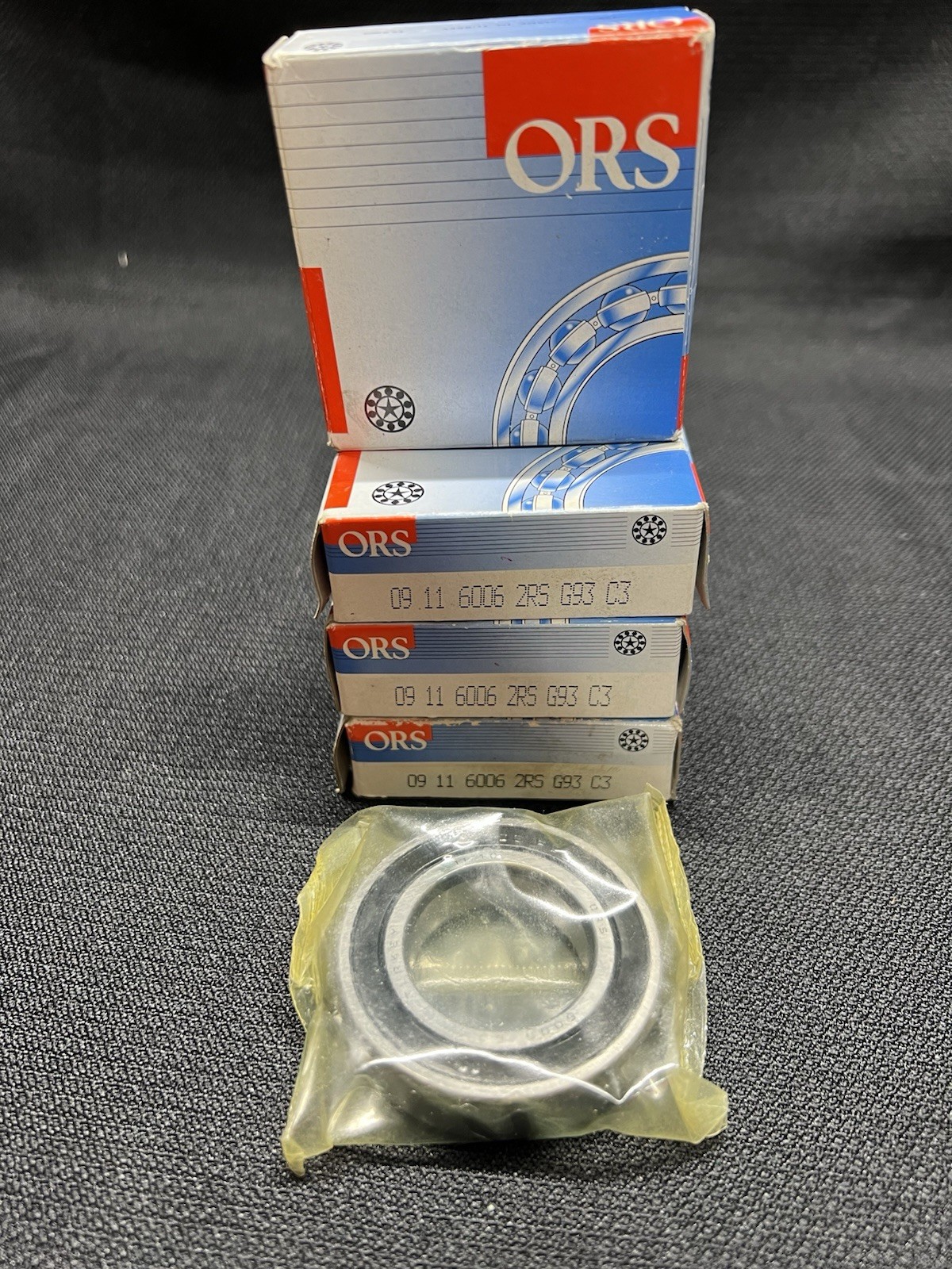 Lot of (4) ORS Ball Bearings 6006 2RS G93 C3 Rubber Sealed New