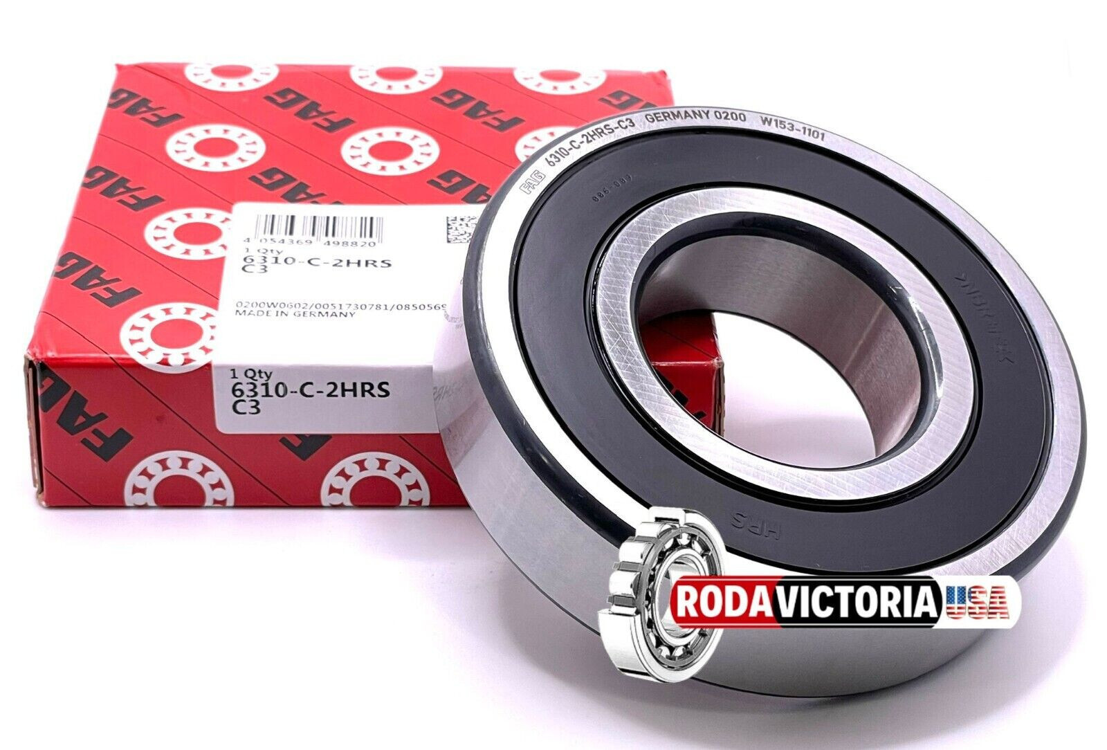 FAG 6310 2RS / 2RSR C3 Rubber Sealed Deep Groove Ball Bearing 50x110x27mm FAG