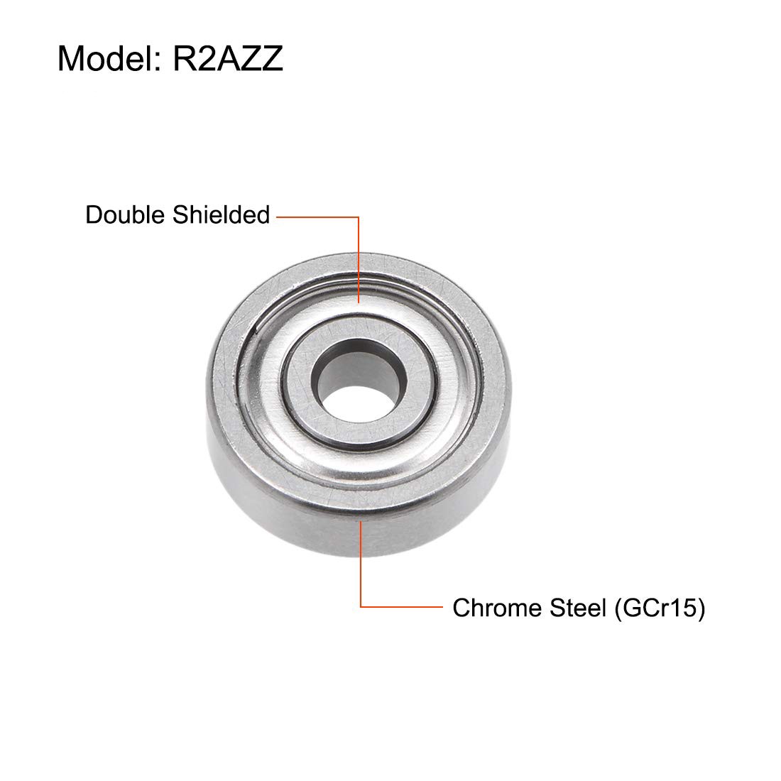 R2AZZ Deep Groove Ball Bearing 1/8×1/2×11/64-in Lever Bearings, 10-30PCS