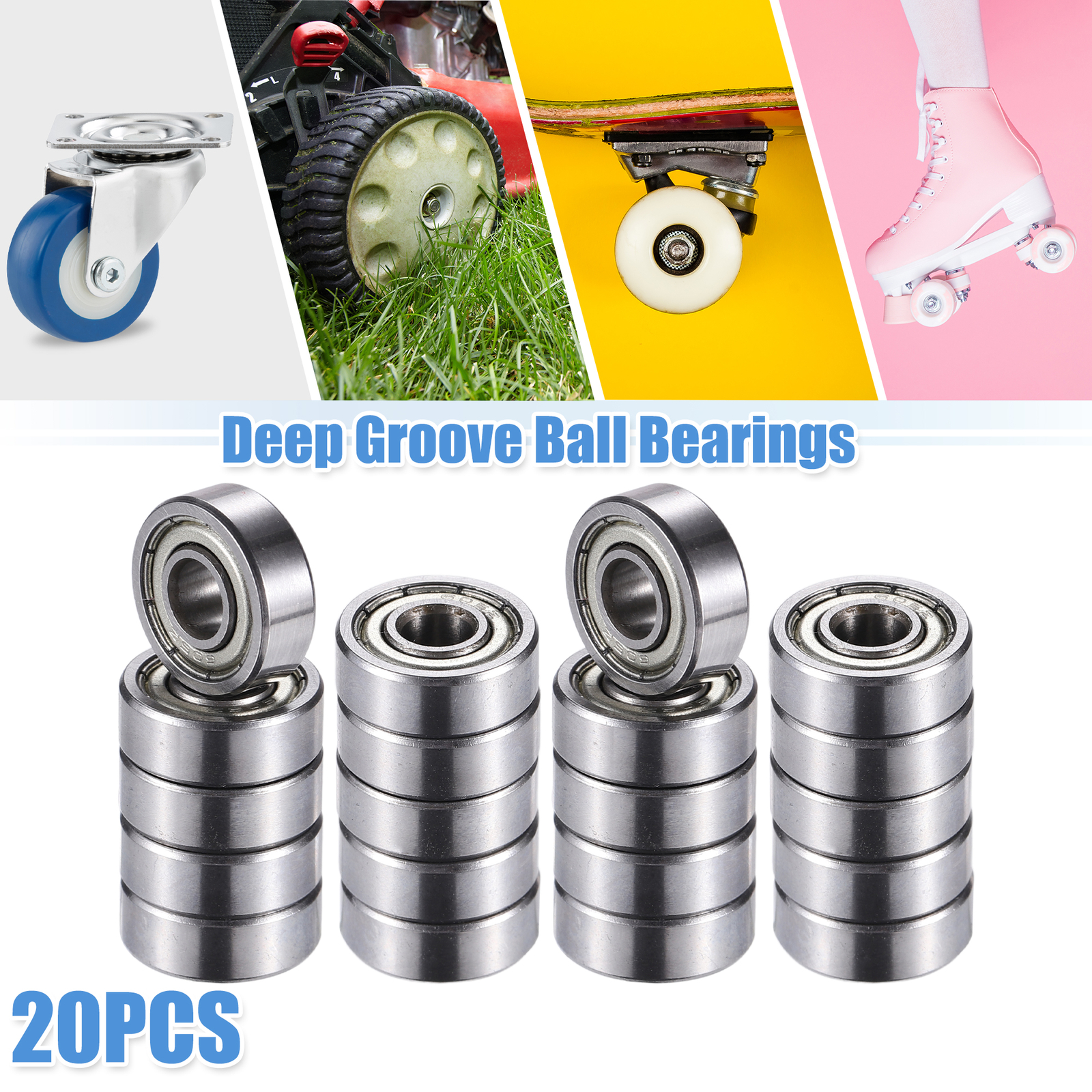 20pcs 605ZZ 5x14x5mm Double Metal Shield Single Row Deep Groove Ball Bearings