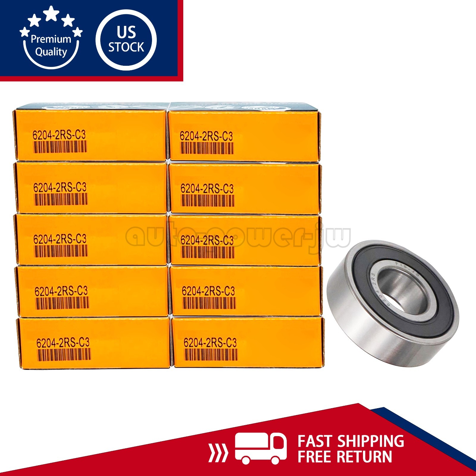 10PCS For TIMKEN 6204-2RSC3 6204-2RS 20x47x14mm Double Rubber Seal Ball Bearings