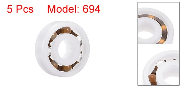 694 Plastic Bearings 4x11x4mm Glass Ball Nylon Cage 5pcs
