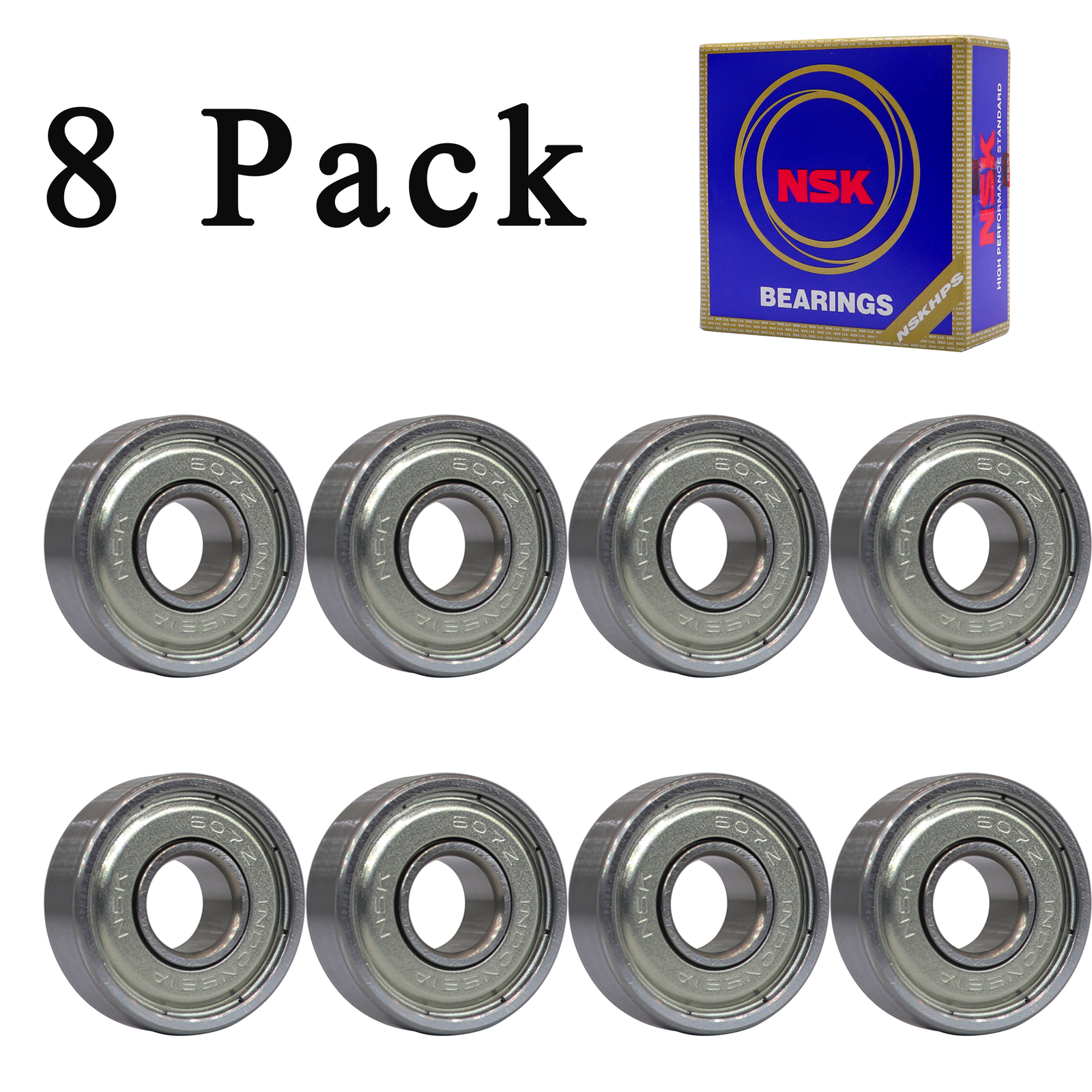 8PACK NSK 607ZZ Precision Bearings 7X19X6mm Rotating Quiet High Speed Bearings