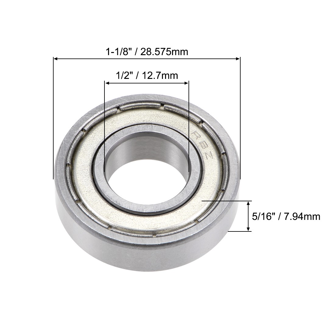 R8ZZ Ball Bearing 1/2″x1-1/8″x5/16″ Double Shielded ABEC-1 Bearings 10pcs