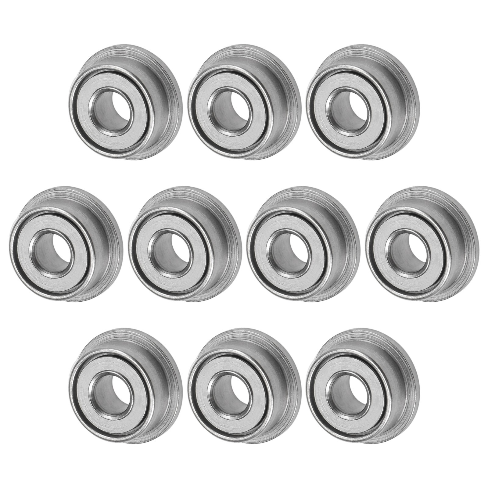 10-Pack F682ZZ Flanged Ball Bearing, 2x5x2.3mm Metal Sealed Chrome Steel